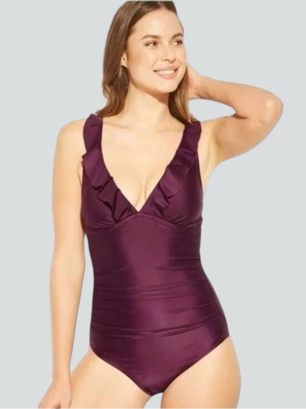 Kona Sol Dark Purple One Piece Swimsuit